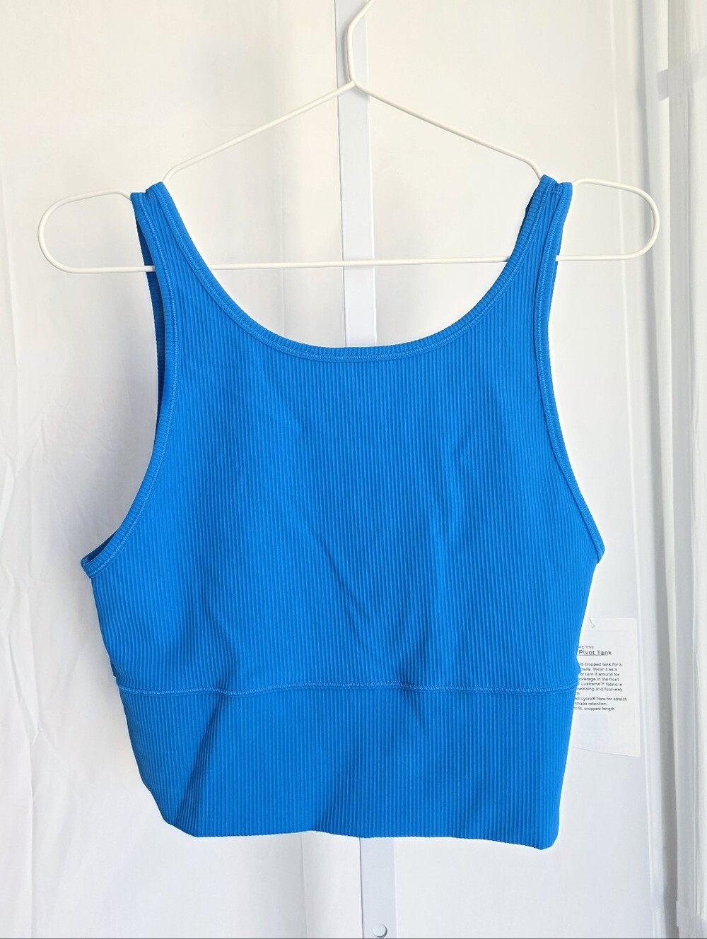 Lululemon Power Pivot Ribbed Cropped Tank Blue Size 10 NWT